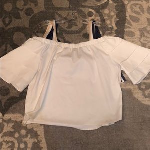 Off the shoulder white shirt